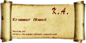 Krammer Ahmed névjegykártya